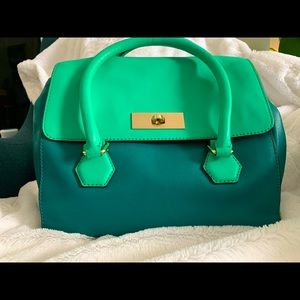 Kate Spade Green/Teal Color Block Doctor’s bag